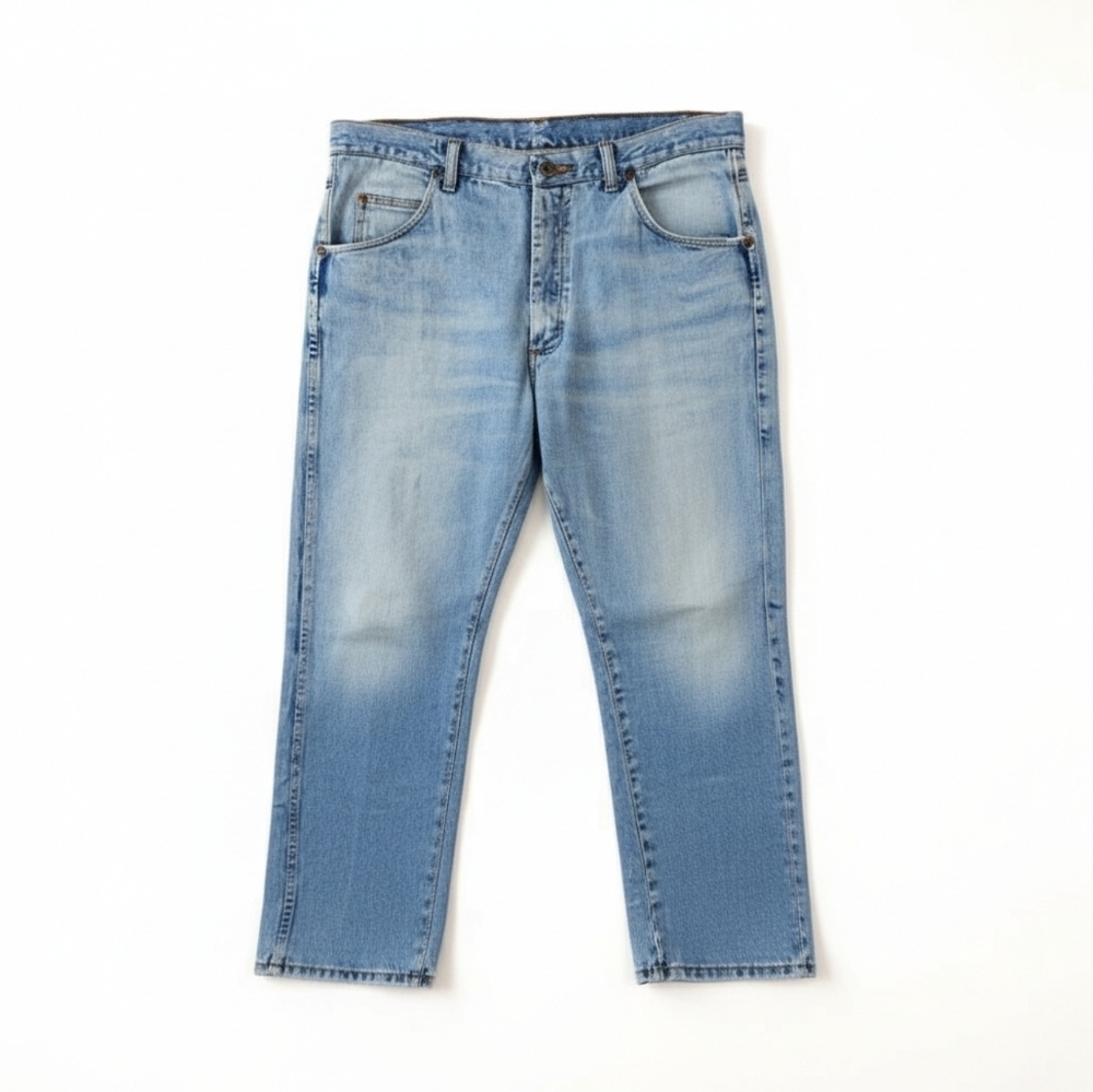 Vintage Wrangler Light Wash Heavyweight Denim Jeans Classic Fit Western 5 Pocket